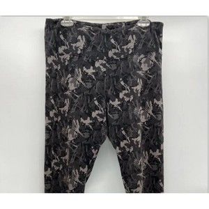 Soft Surroundings Gray Black Abstract Camo Workout Yoga Active Leggings Womens L